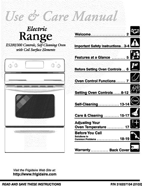 frigidaire stove instructions